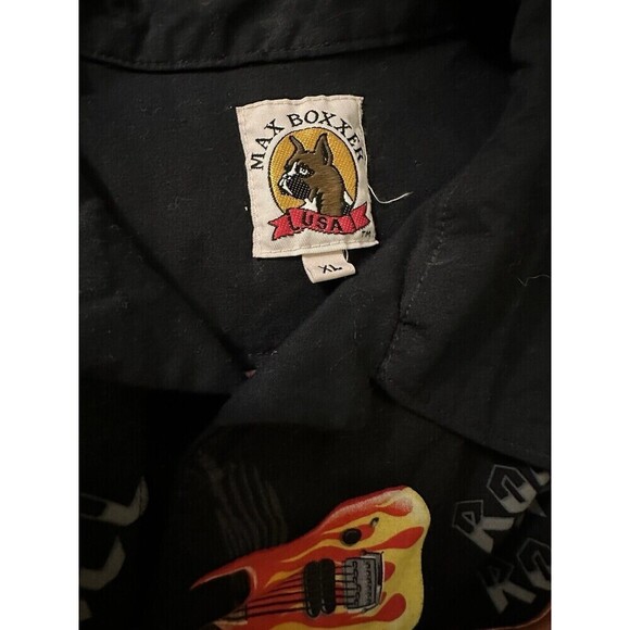 Max Boxxer USA Rock and Roll Music Guitar Short Sleeve Shirt Mens Sz EX Large - Picture 5 of 7